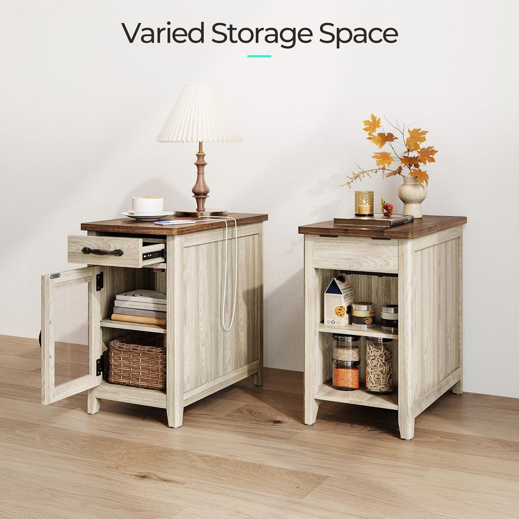 Farmhouse End Table Narrow Side Table Small Nightstand wourant