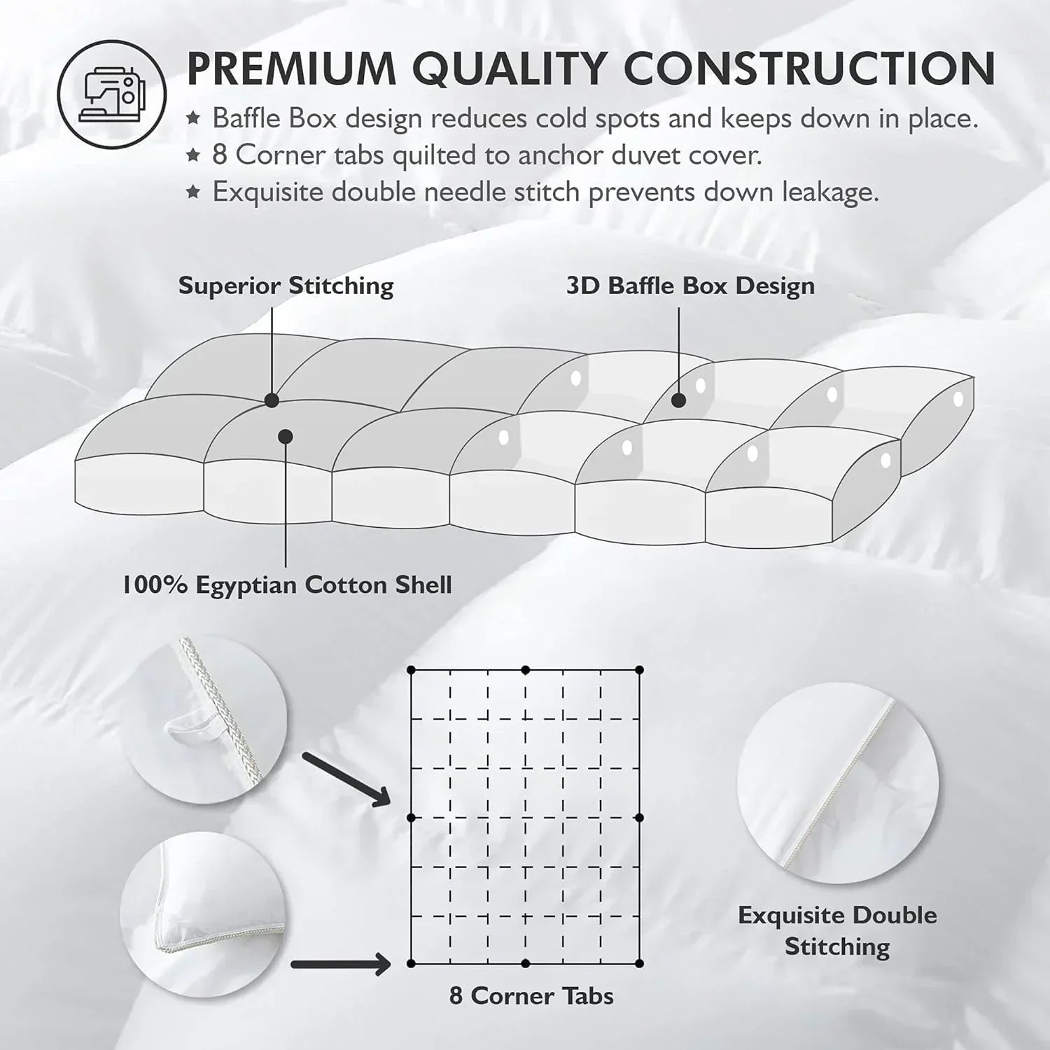 Baffle Box Design Comforter Duvet wourant