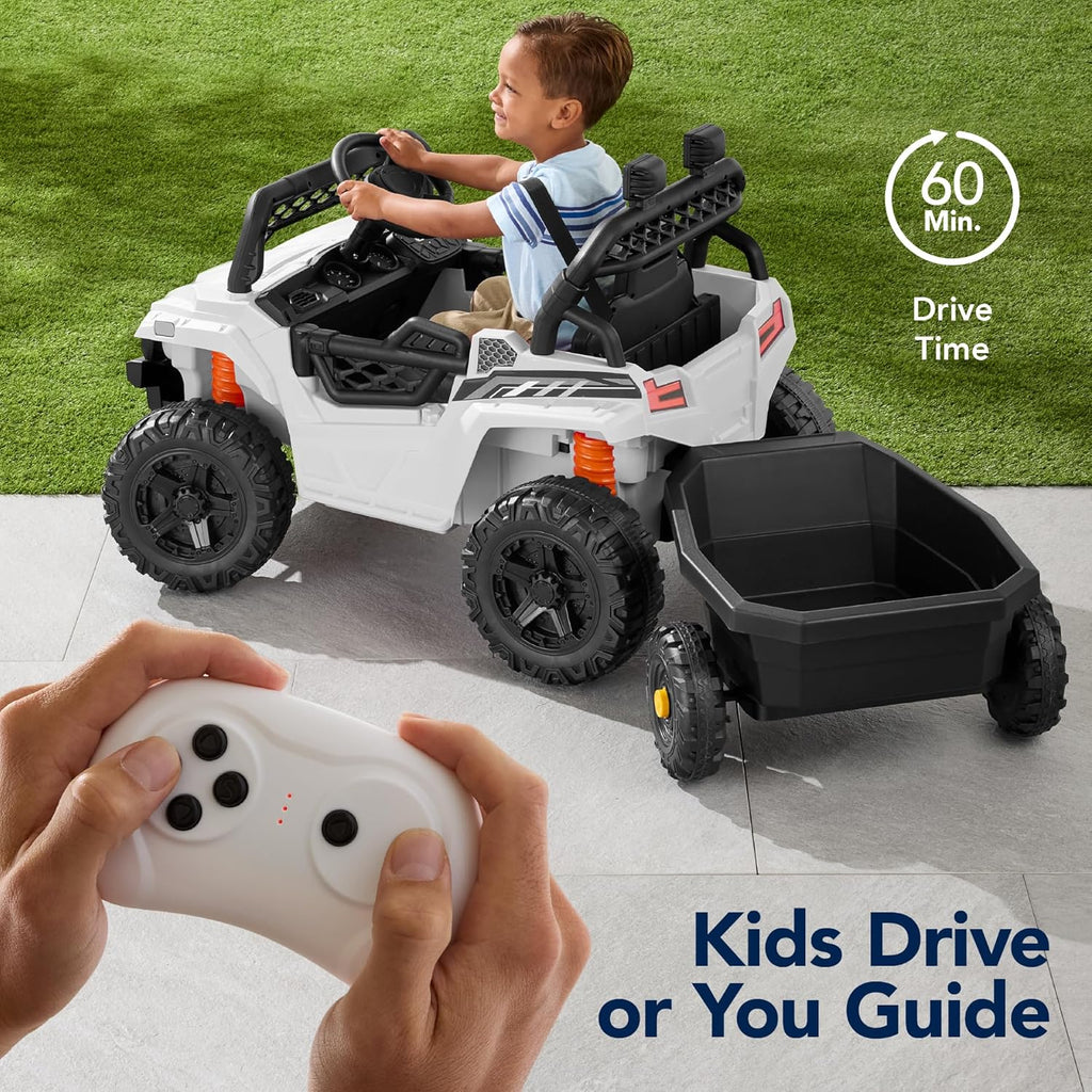 Children's black UTV electric children's car wourant