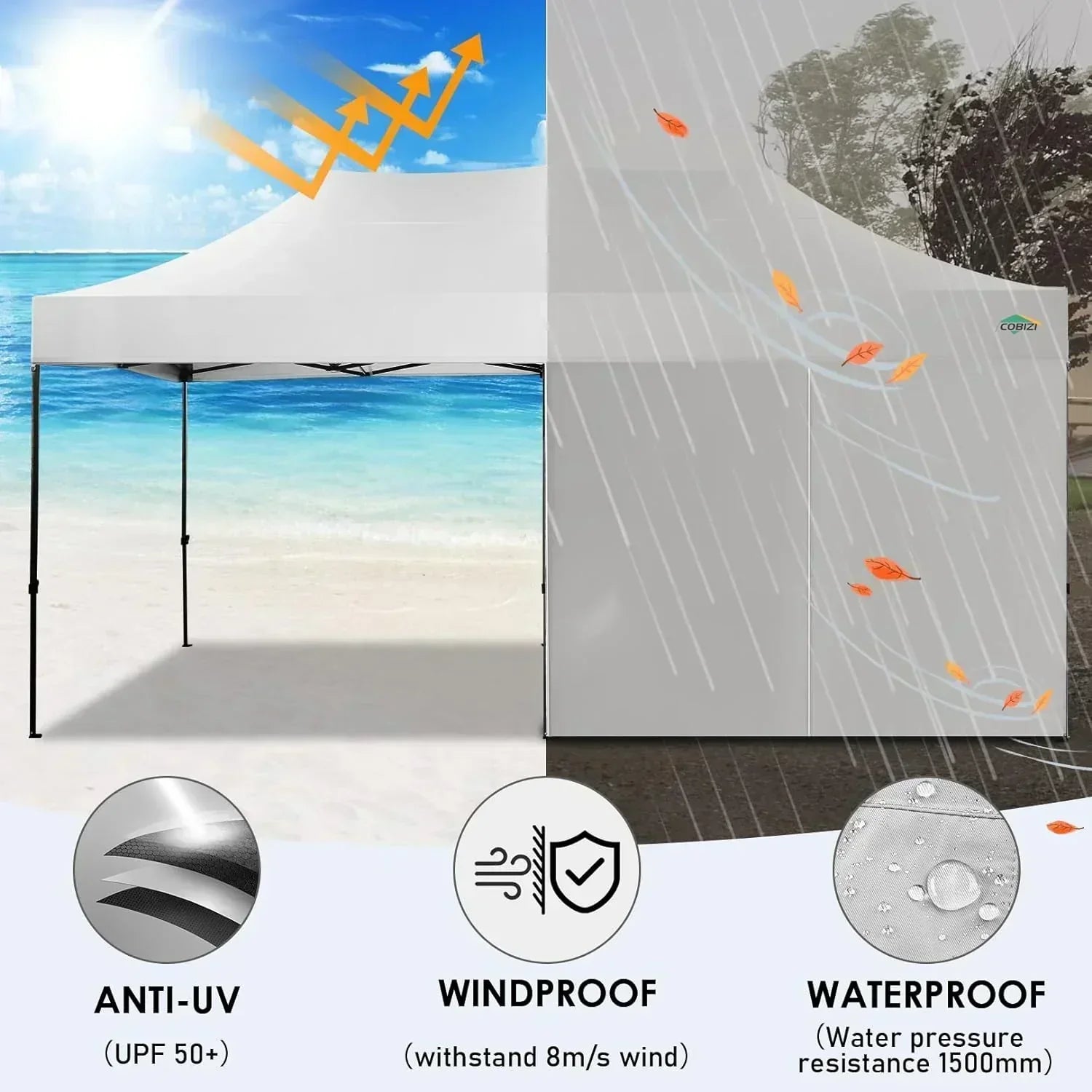 COBIZI 10x20 Heavy Duty Pop up Canopy Tent 6 sidewalls Commercial Canopy Wedding Party Tents wourant