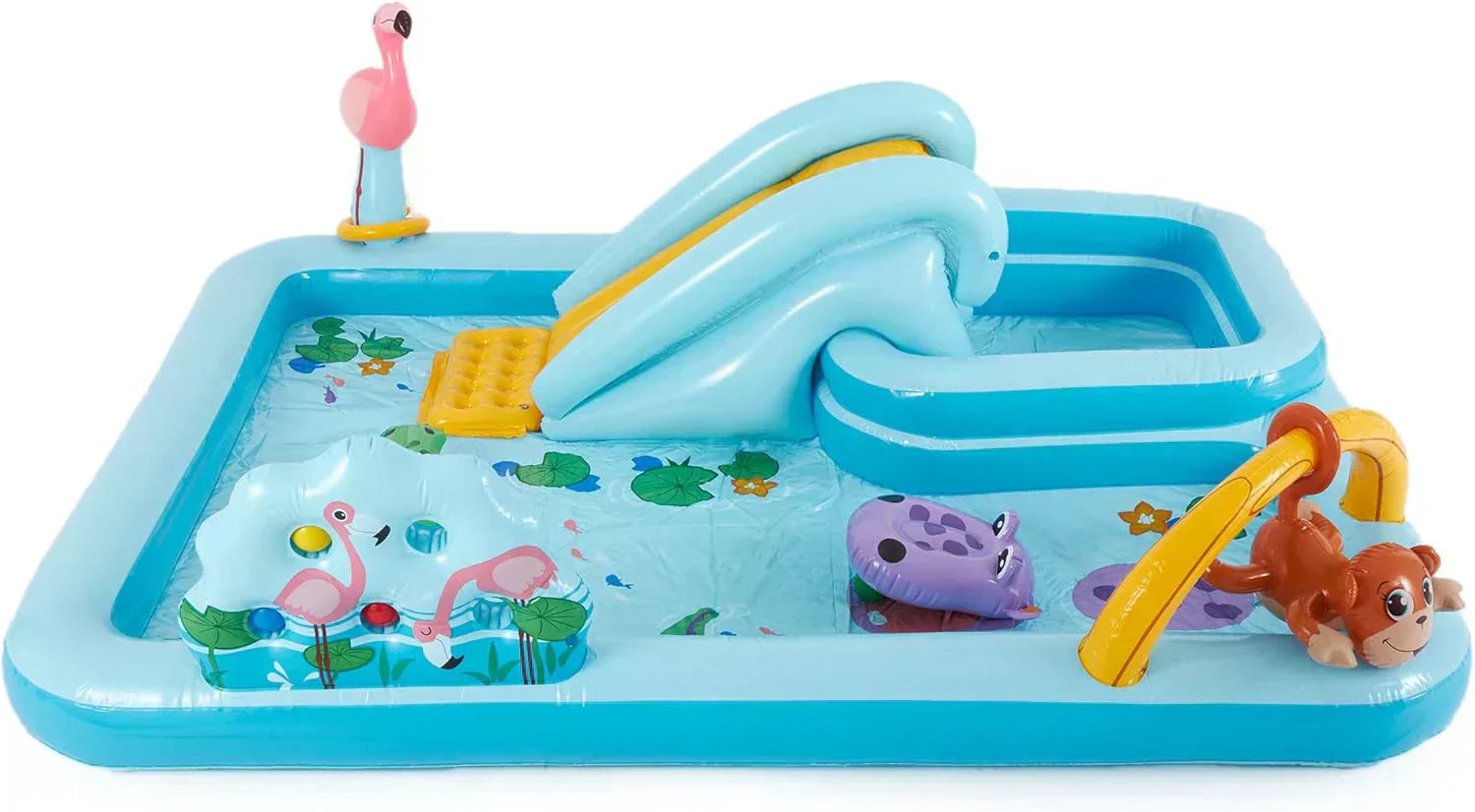 Intex 96" x 78" x 28" Inflatable Jungle Adventure Play Center Spray Kiddie Pool Water Slide wourant