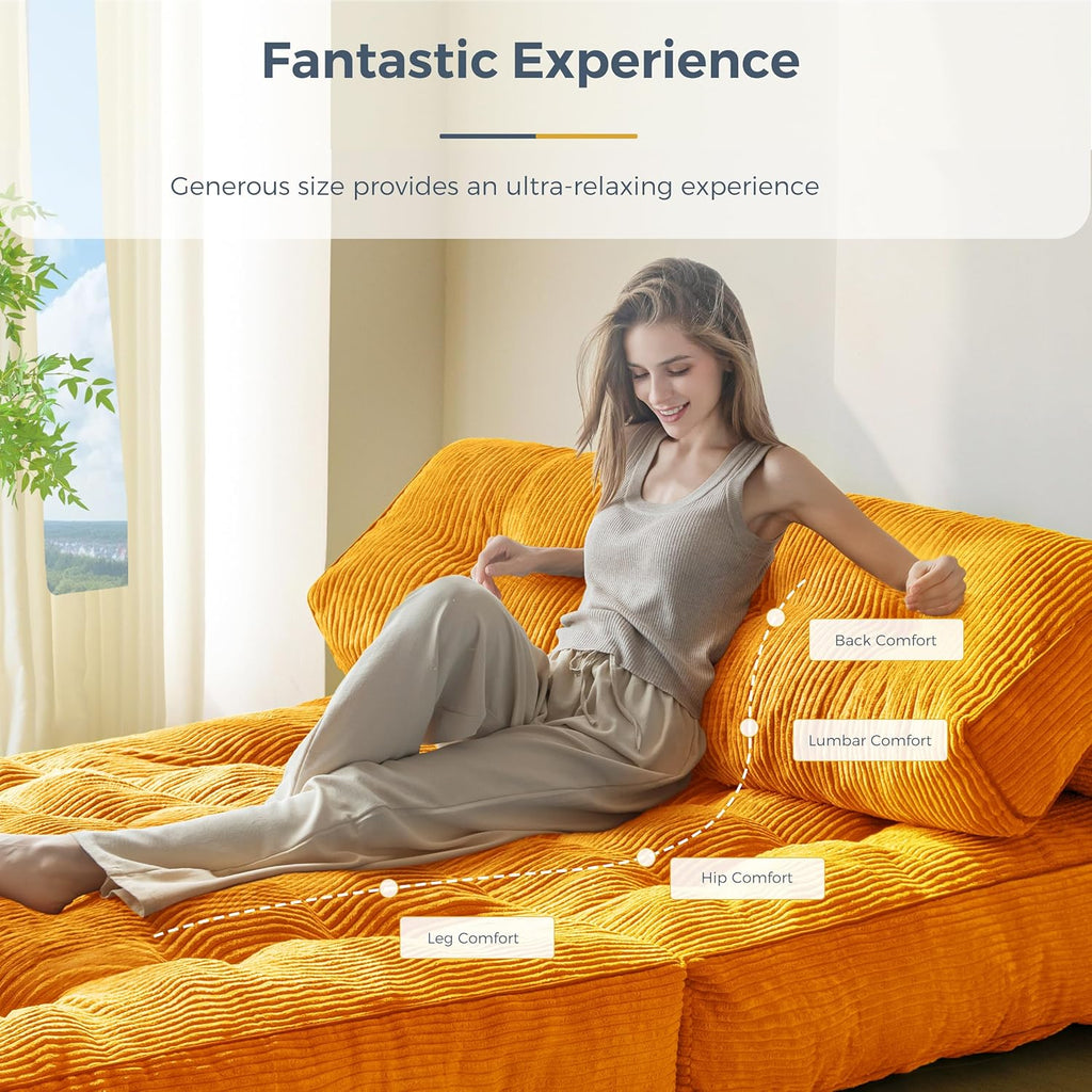 MAXYOYO Folding Sofa Bed Convertible Sleeper Chair with Pillow Foldable Mattress with Back Support wourant