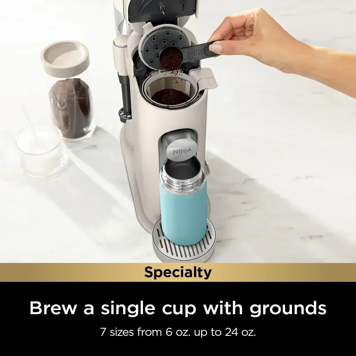 Ninja Coffee Maker Single Cup Brews with pods and grounds K-Cup compatible 4 brewing methods wourant
