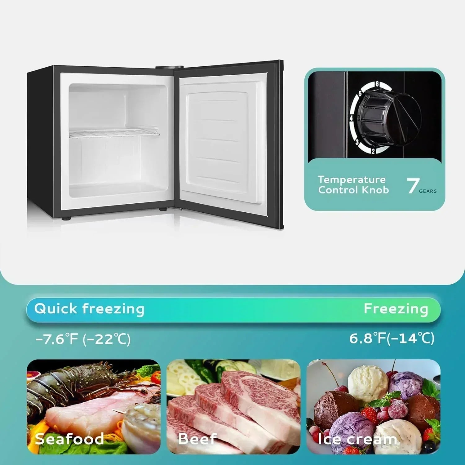Upright freezer 3.0Cubic Feet Single Door Compact Mini Freezer with Reversible Door Small freezer wourant