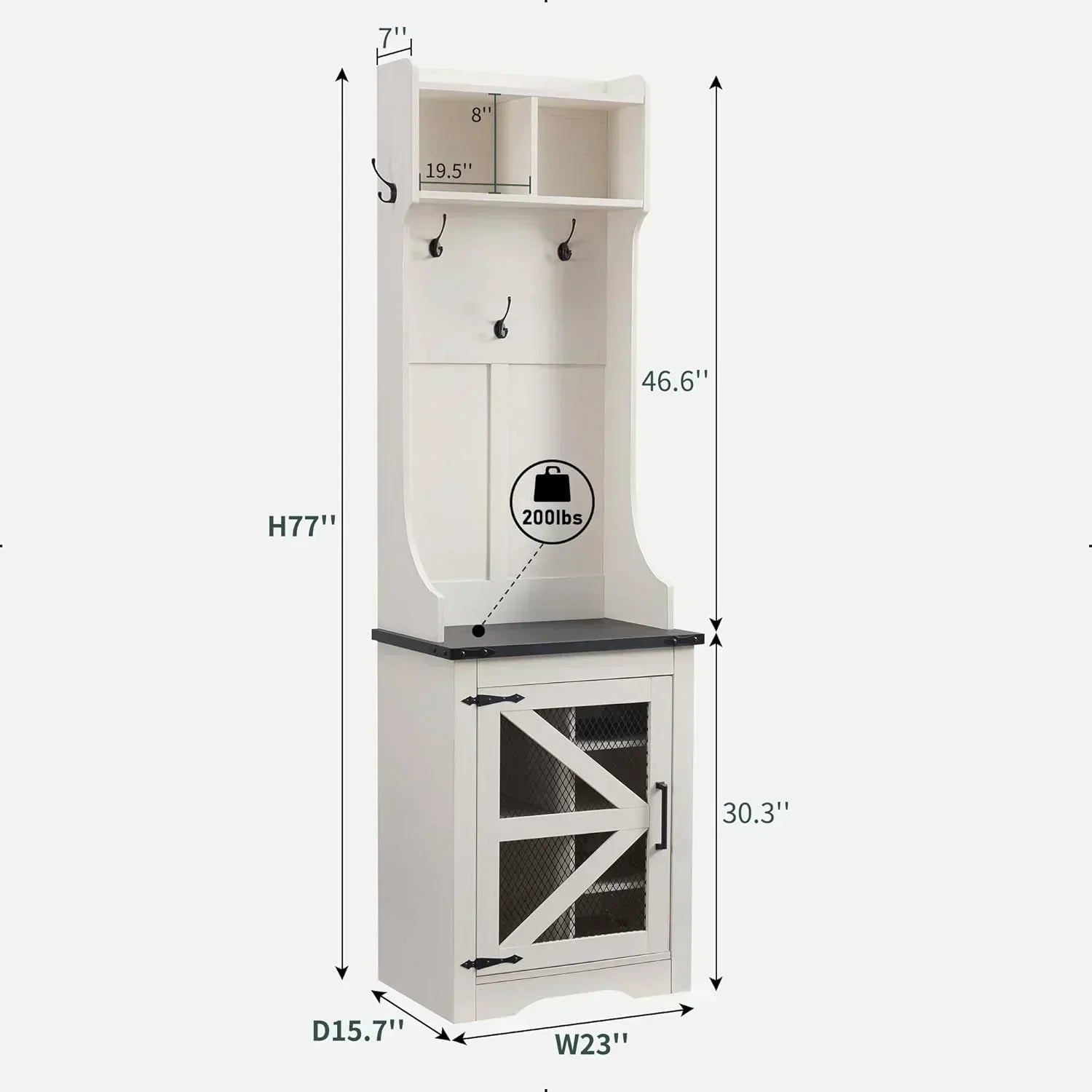 JXQTLINGMU 59-inch Farmhouse Foyer Tree Shoe Storage Entryway Bench Foyer Coat Rack Cabinet wourant