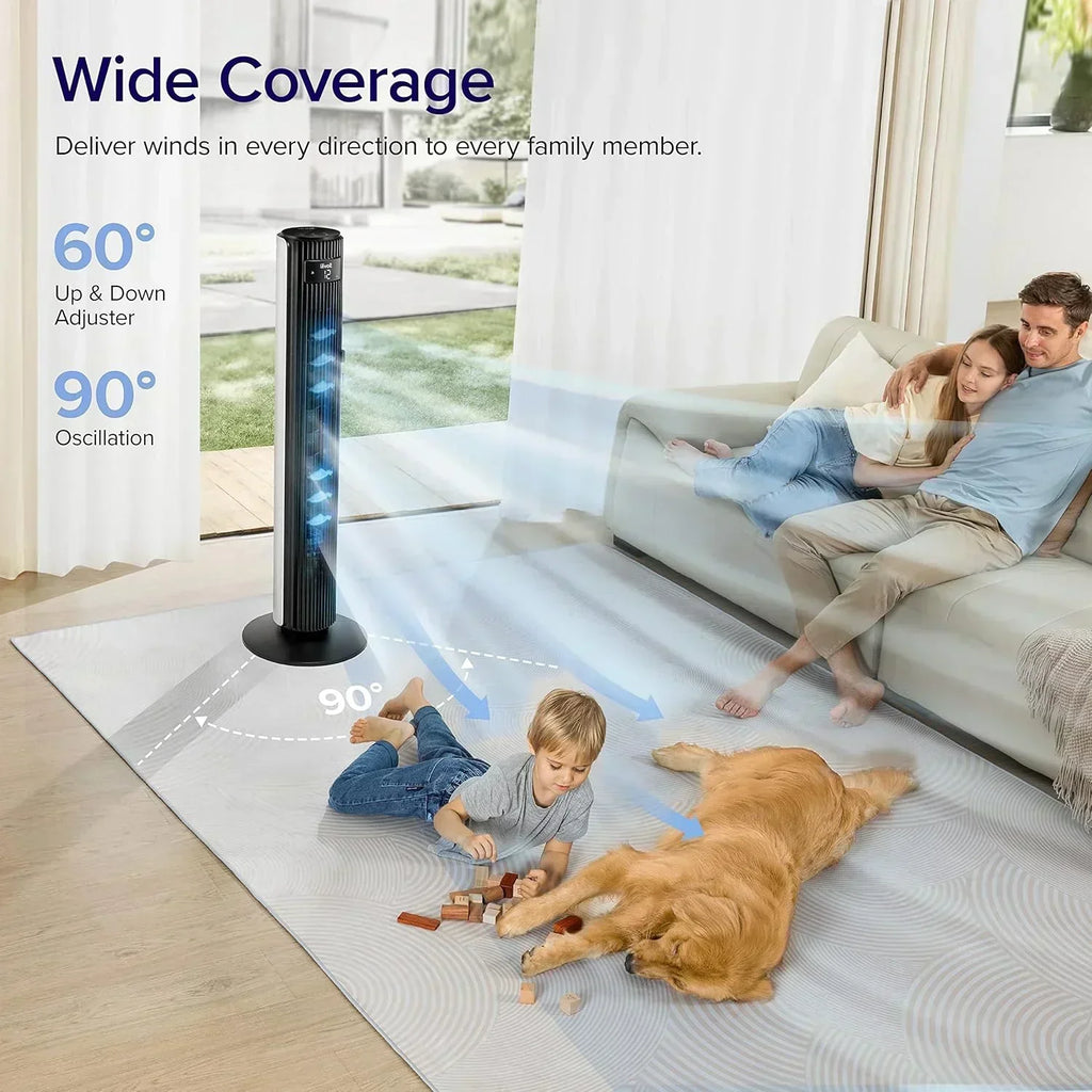 LEVOIT Tower Fan for Bedroom Standing Fan with 28dB Quiet for Sleep Remoter 12H Timer wourant