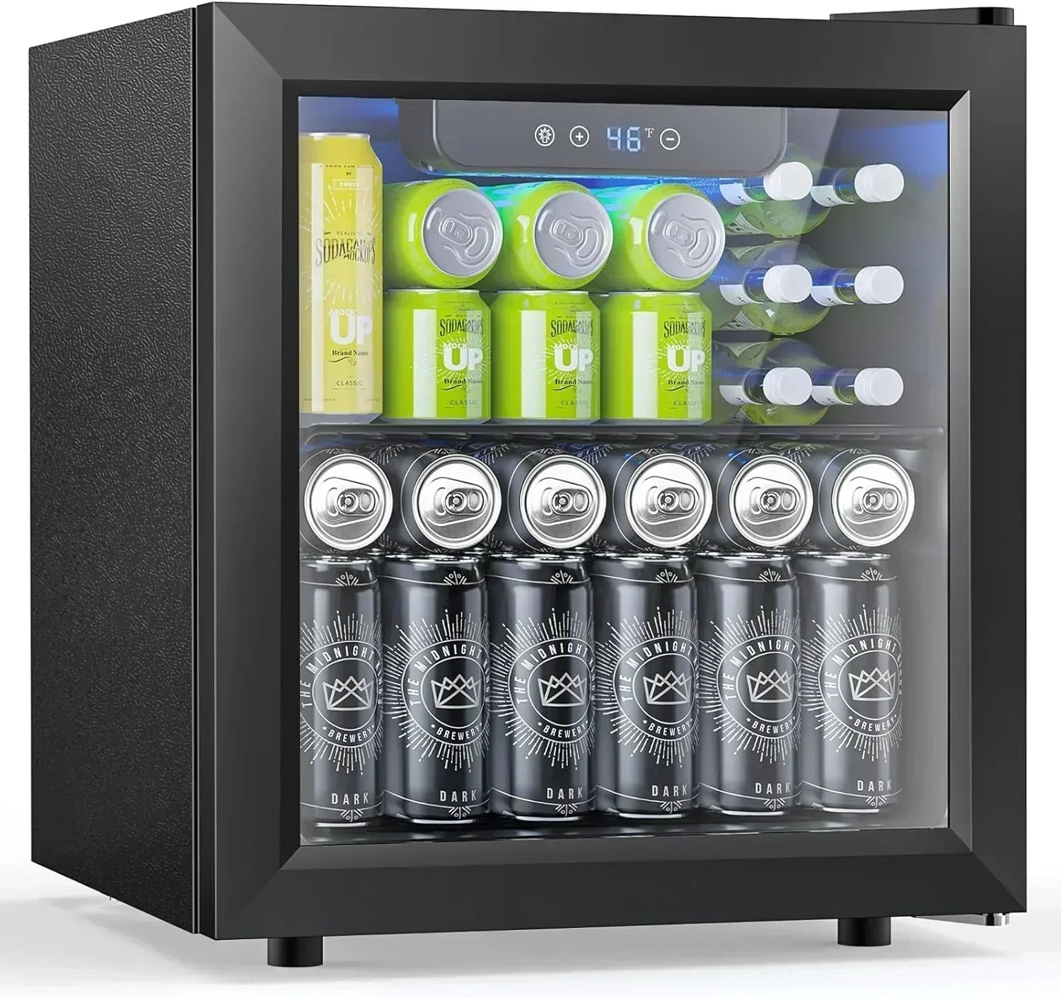 Mini Fridge 130 Can Beverage Refrigerator Cooler Drink Fridge Adjustable Temperature Control wourant