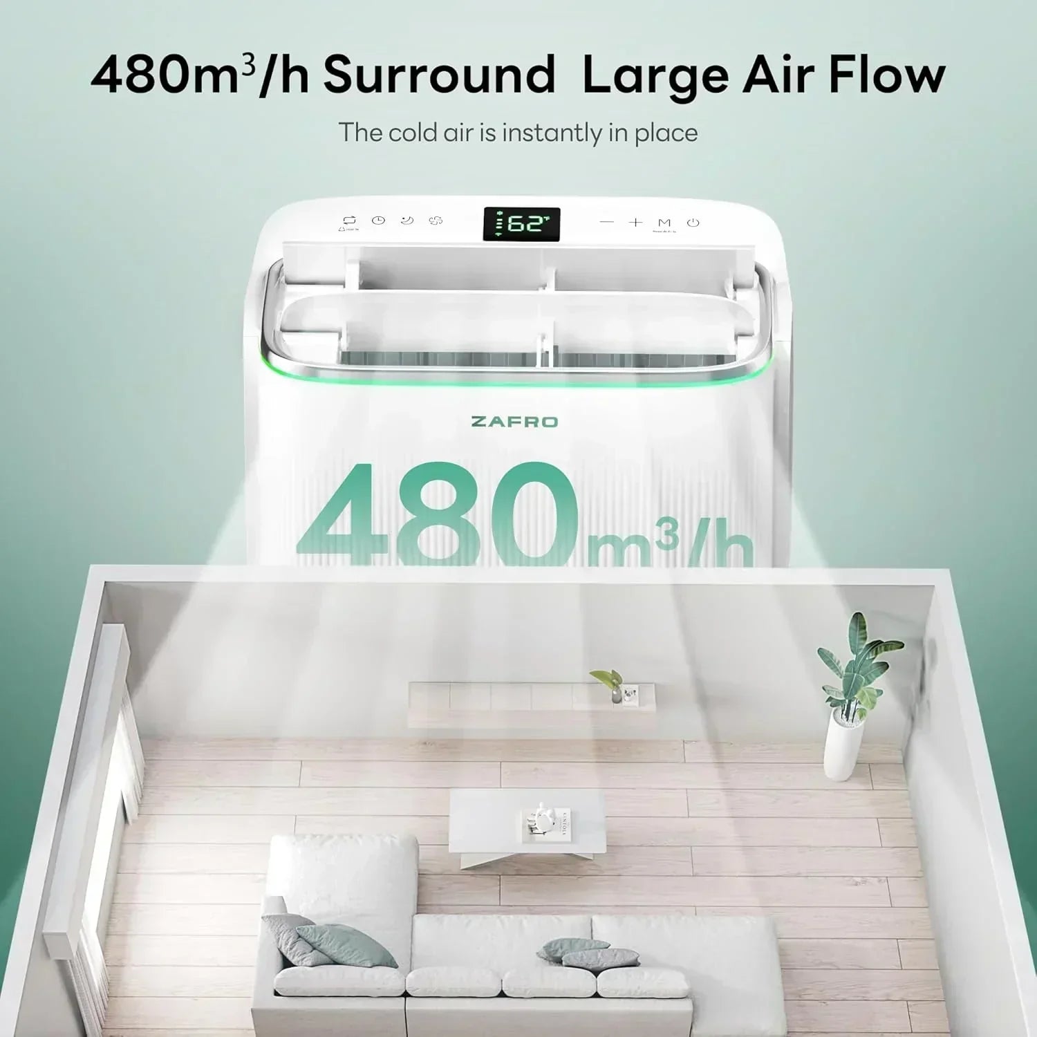 ZAFRO 8,000 BTU Portable Air Conditioners 4 Modes Portable AC Unit with Fast Cooling wourant