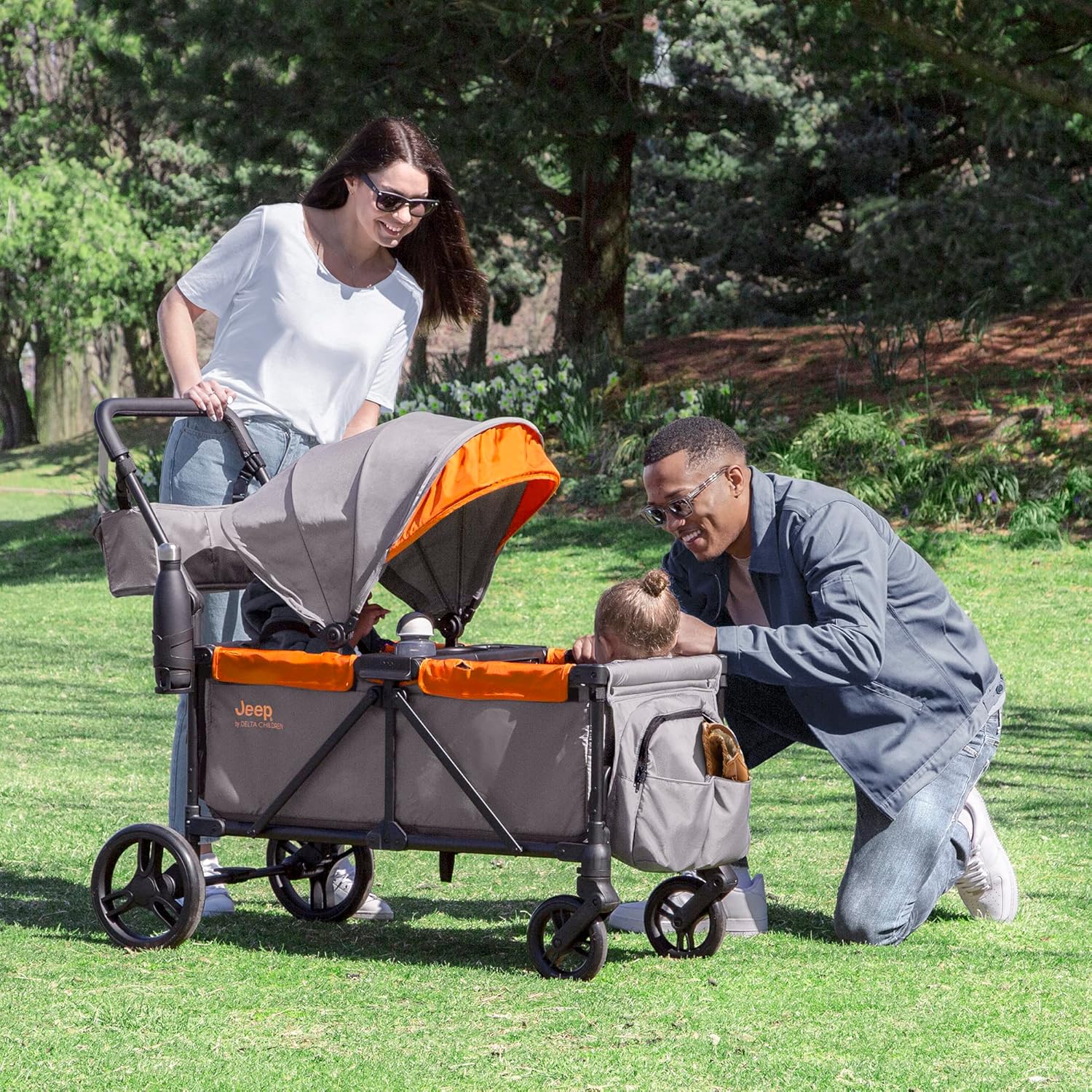 Jeep Sport All-Terrain Stroller Wagon by Delta Children Includes Canopy Parent Organizer wourant