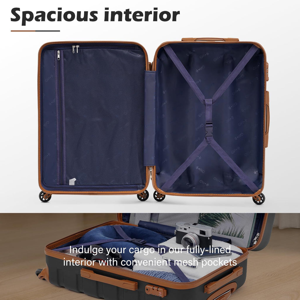 Coolife Luggage 3 Piece Set Suitcase Spinner Hardshell Lightweight TSA Lock wourant