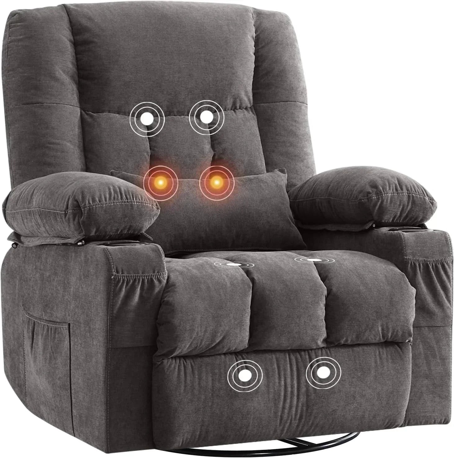 Massage rotating rocking lounge chair with vibration massage and calorie metering functions wourant