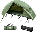 Camping Cot Tent Waterproof 1-Person Off-Ground Combo Cot Bed Portable Easy Set-up Tent wourant