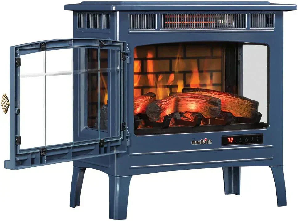 Freestanding Electric Fireplace Stove Heater with 3D Flame Effect for 1000 Sq. Ft wourant