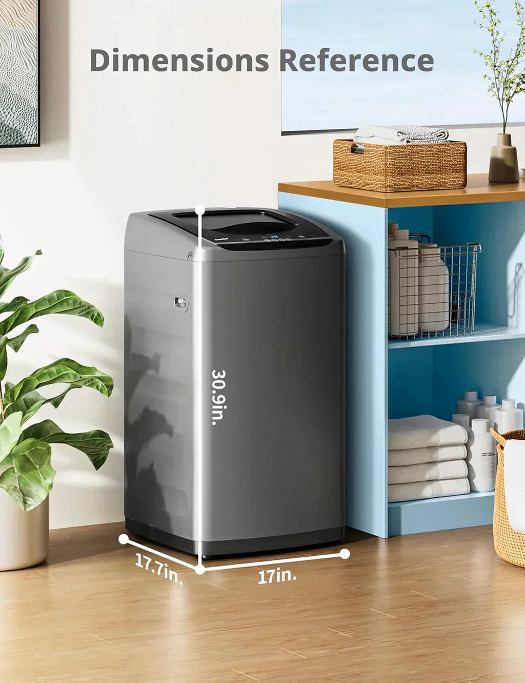 Comfee Portable Washing Machine 0.9 Cubic Foot with LED Display and Built-in Drum wourant