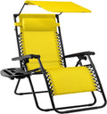 Best Choice Products Folding Zero Gravity Recliner Patio Lounge Chair Adjustable Canopy Shade wourant