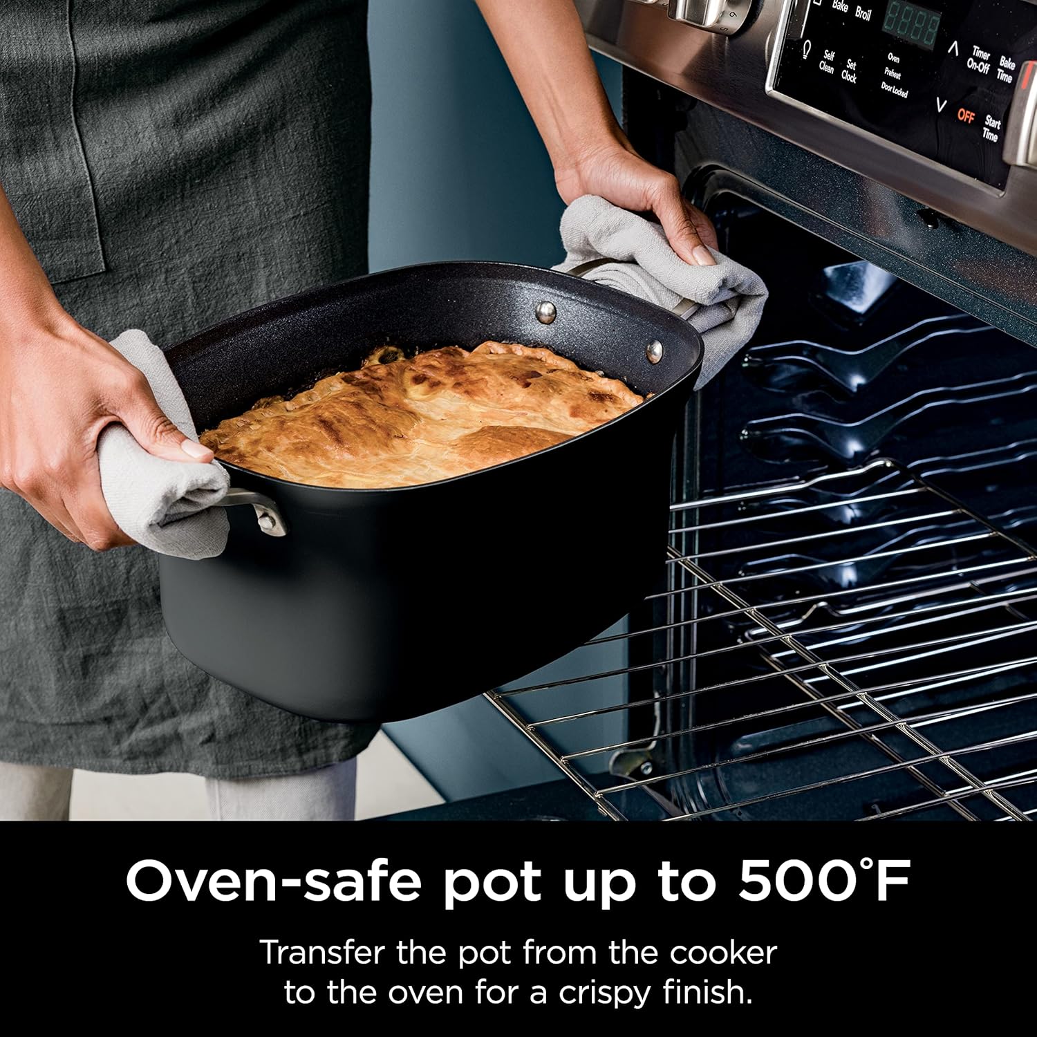Ninja Slow Cooker 8.5 Quart Multi Cooker with Dutch oven steamer glass lid with integrated spoon wourant