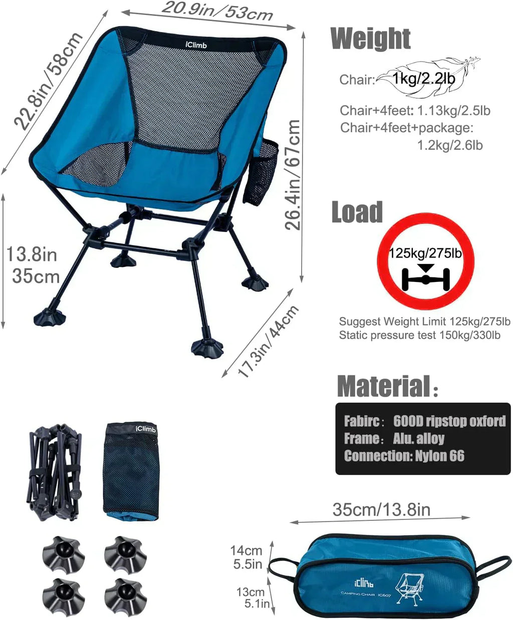 Ultralight Compact Camping Folding Beach Chair wourant