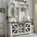 JXQTLINGMU 59-inch Farmhouse Foyer Tree Shoe Storage Entryway Bench Foyer Coat Rack Cabinet wourant