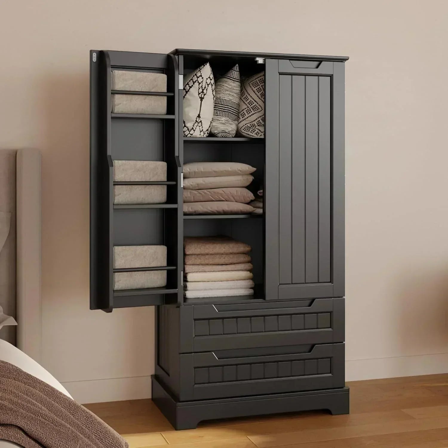 Gizoon Kitchen Pantry Cabinet with Drawers Freestanding Bathroom Storage Cabinet with Doors wourant