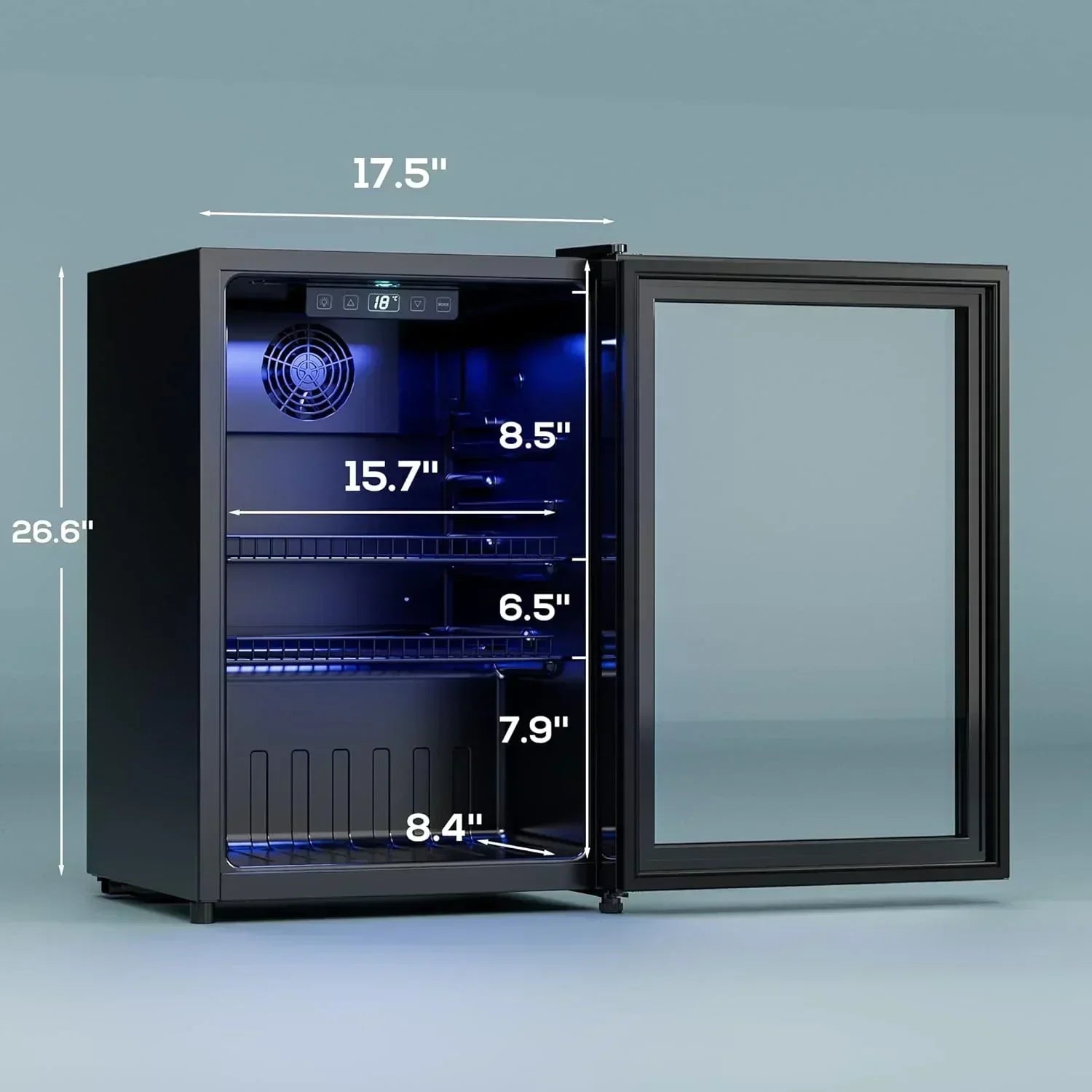 Beverage Refrigerator Cooler-120 Cans Freestanding Mini Fridge Cooler with Glass Door wourant