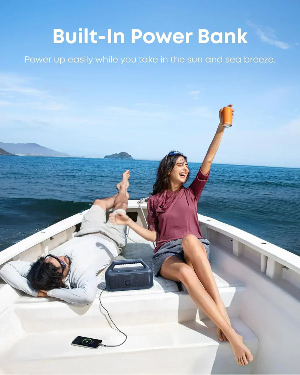Outdoor Speaker 80W Subwoofer BassUp 2.0 24H Playtime IPX7 Waterproof Floatable RGB Lights wourant