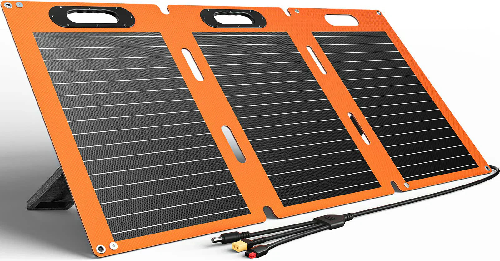 3-in-1 Output Cords Solar Panel Charger with Adjustable Foot Pedal for Homes Camping wourant