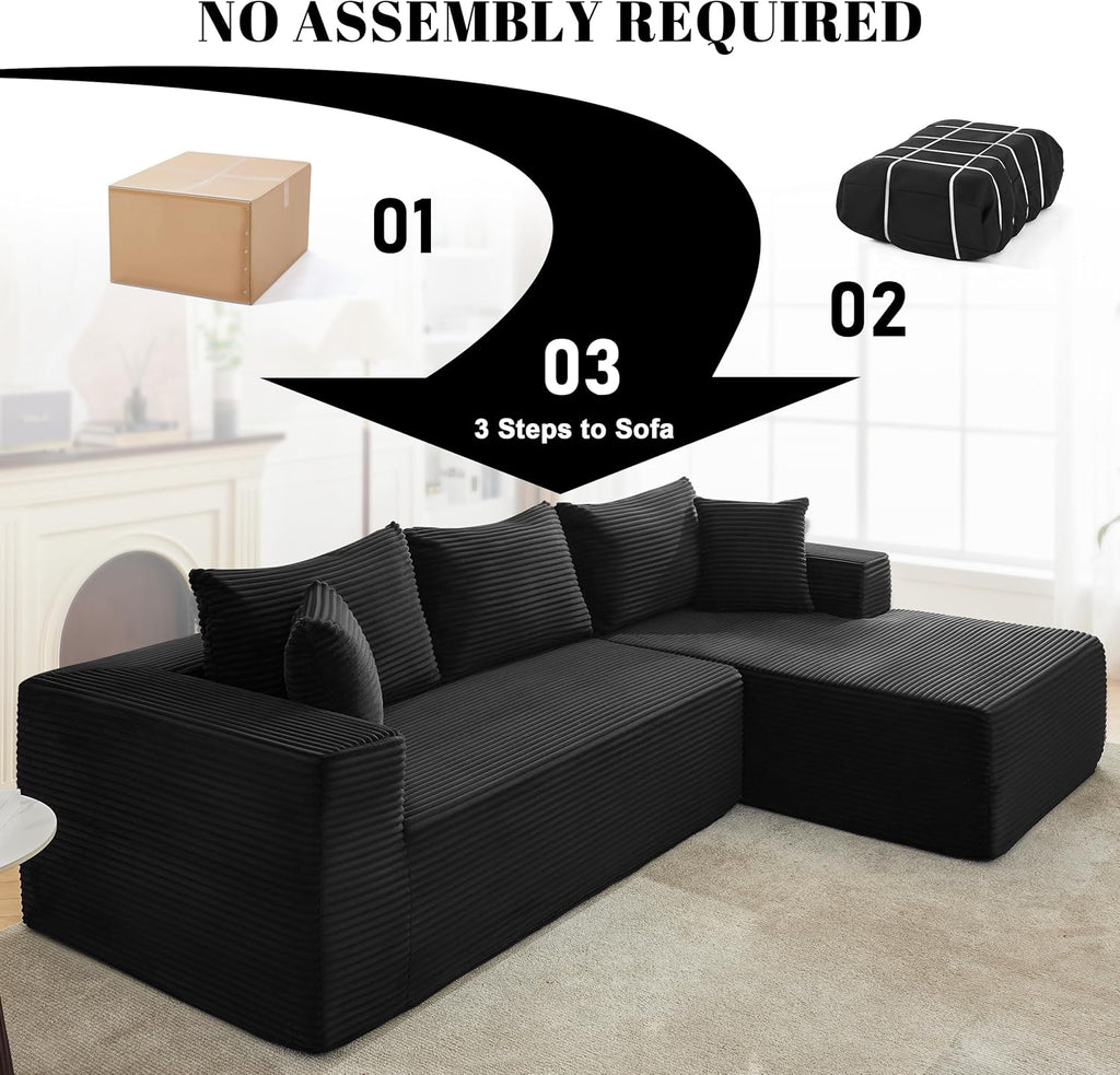 110-inch cloud sofa boneless sofa in the living room modular sofa with deep seats wourant