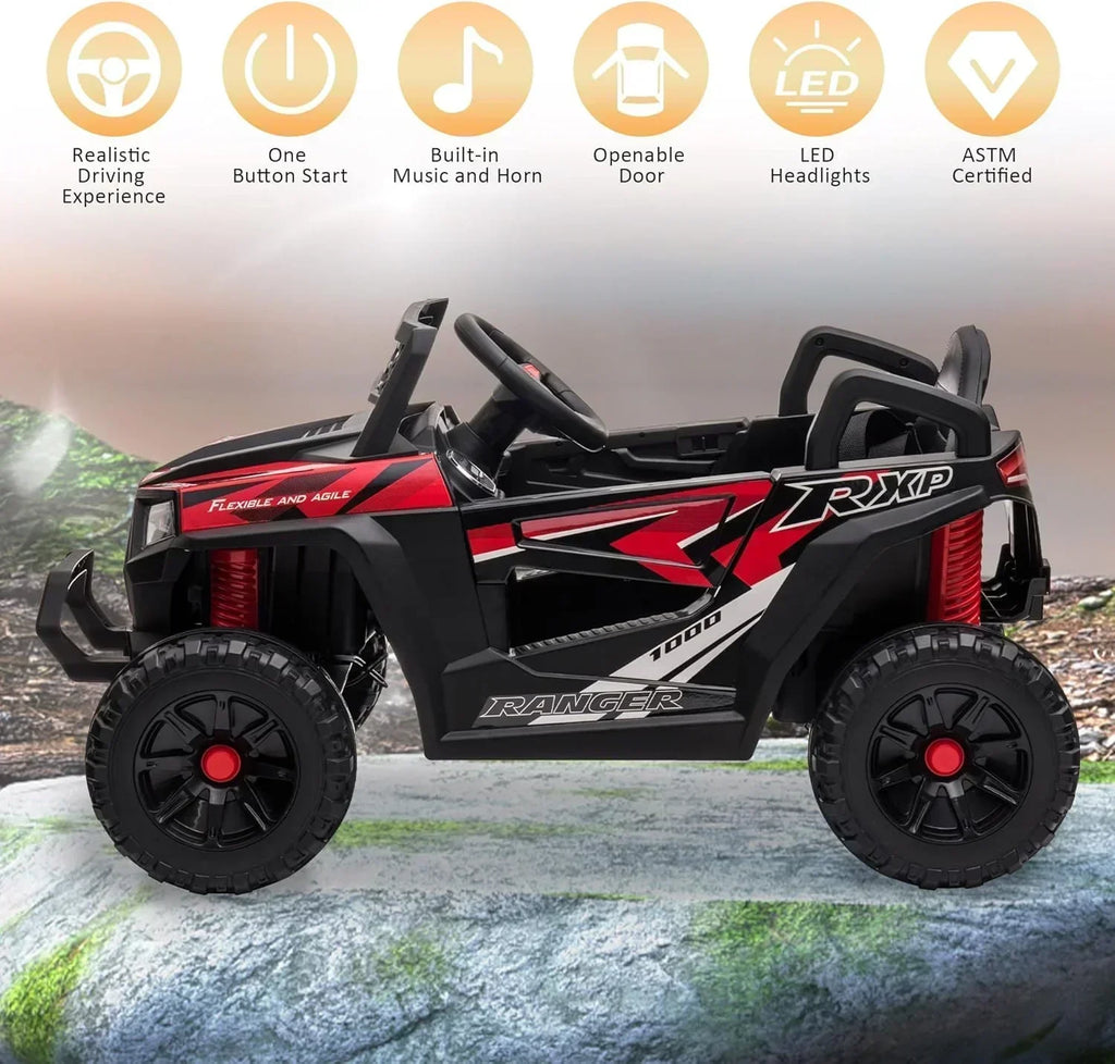 TOBBI 12V Kids Ride on Car Electric Off-Road UTV Truck with Diverse Functions Double Open Doors wourant