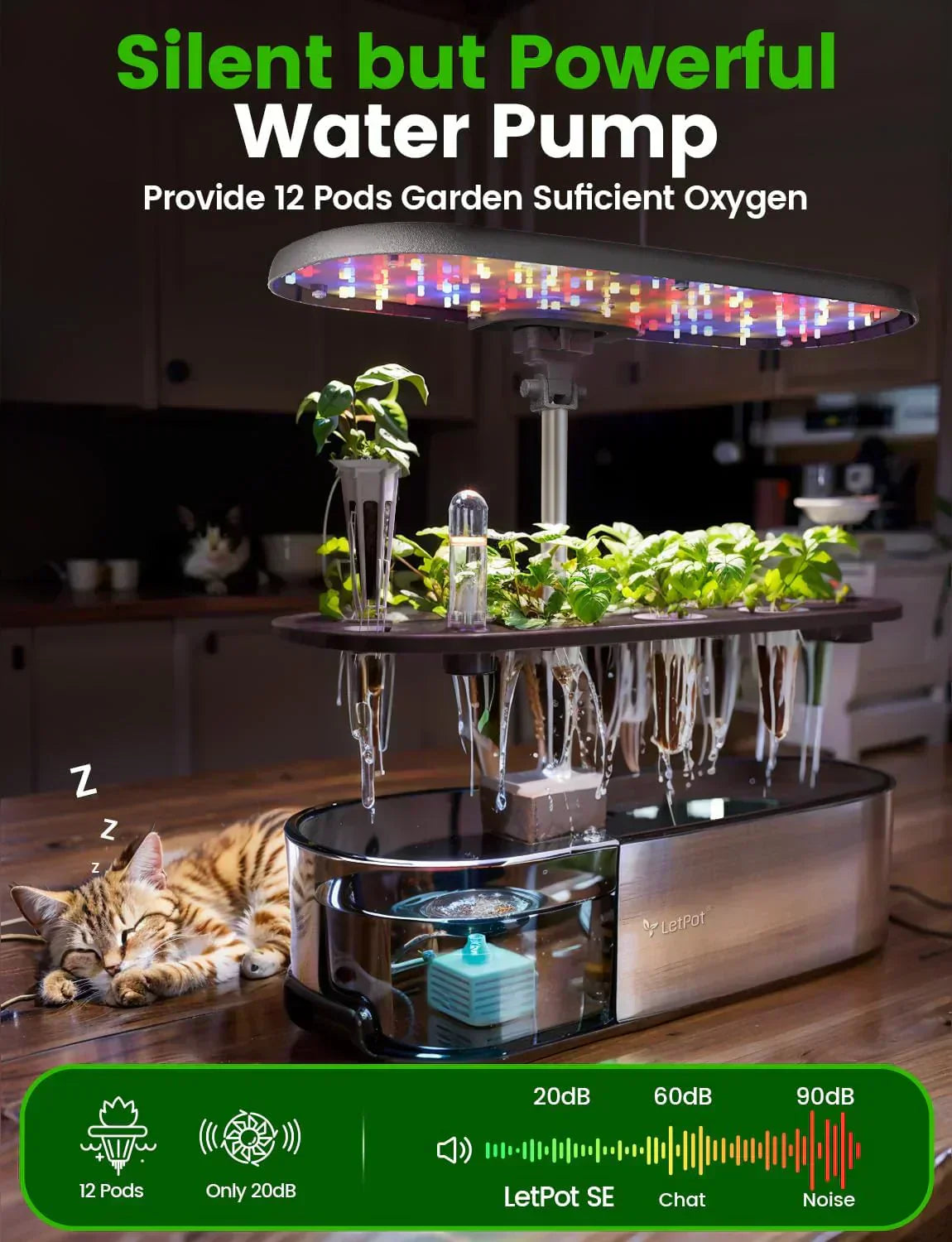 Hydroponic Planting System 12 Indoor Smart Herb Garden Set Indoor Garden App and WiFi Control wourant
