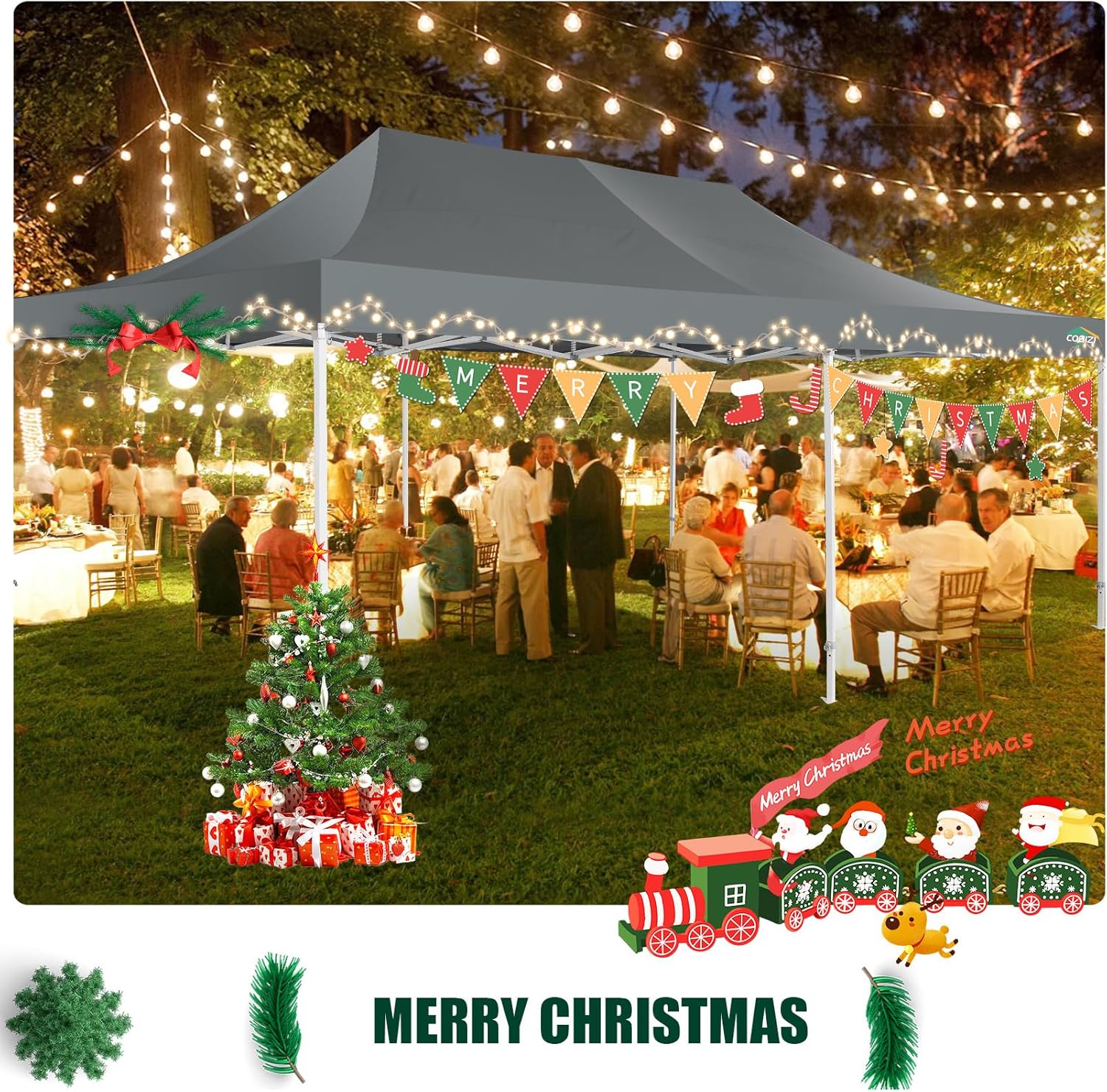 COBIZI 10x20 Heavy Duty Pop up Canopy Tent 6 sidewalls Commercial Canopy Wedding Party Tents wourant