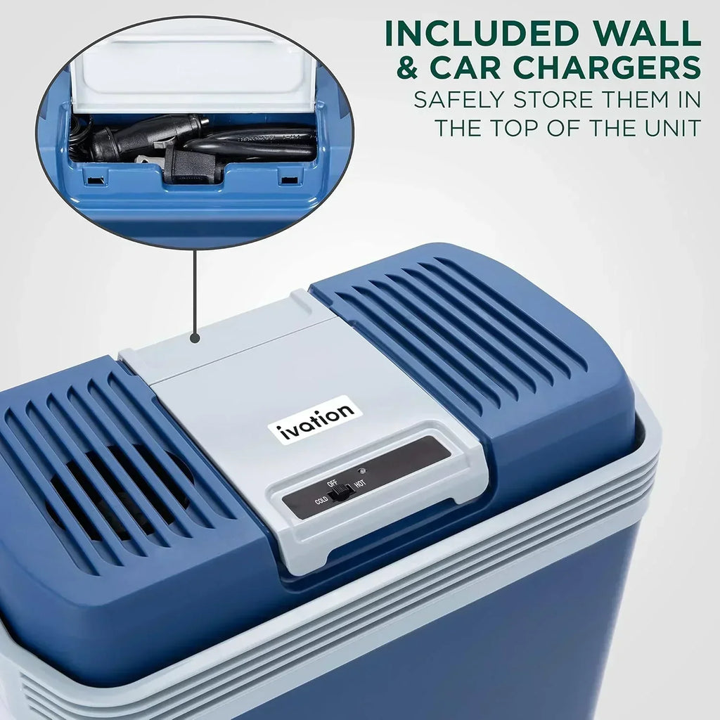 Electric Cooler & Warmer with Handle 24 L Portable Thermoelectric Fridge for Vehicles Trucks wourant