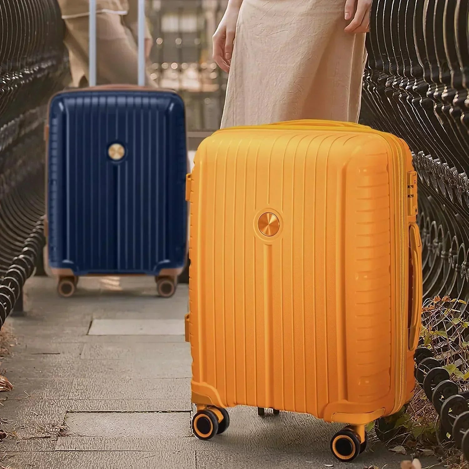 5-piece PP hardshell lightweight travel carry-on luggage set with dual spinner wheels wourant