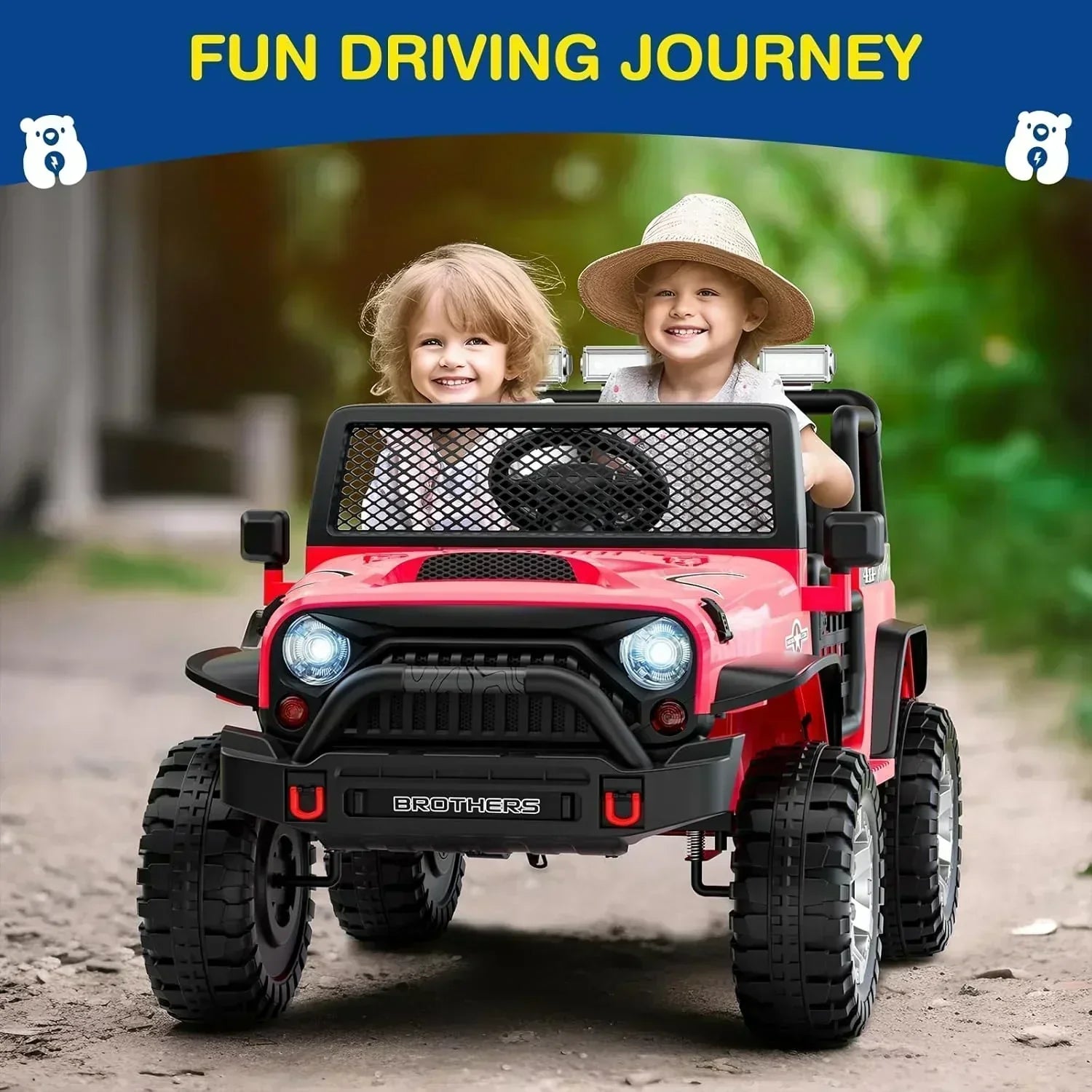 L8 Ride On Car 2 Seater 12V Kids Electric Car Remote Control 4-Wheel Suspension Bluetooth Speaker wourant