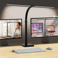 LED Desk Lamp for Home Office Double Head 24W Architect Light with 5 Brightness Levels Flexible Gooseneck