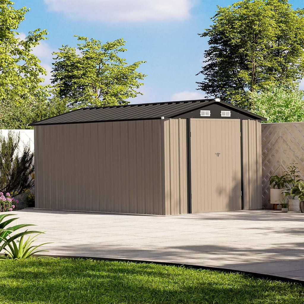 Patiowell 5x3 FT Outdoor Storage Shed Tool Shed with Sloping Roof and Lockable Door Metal Shed wourant