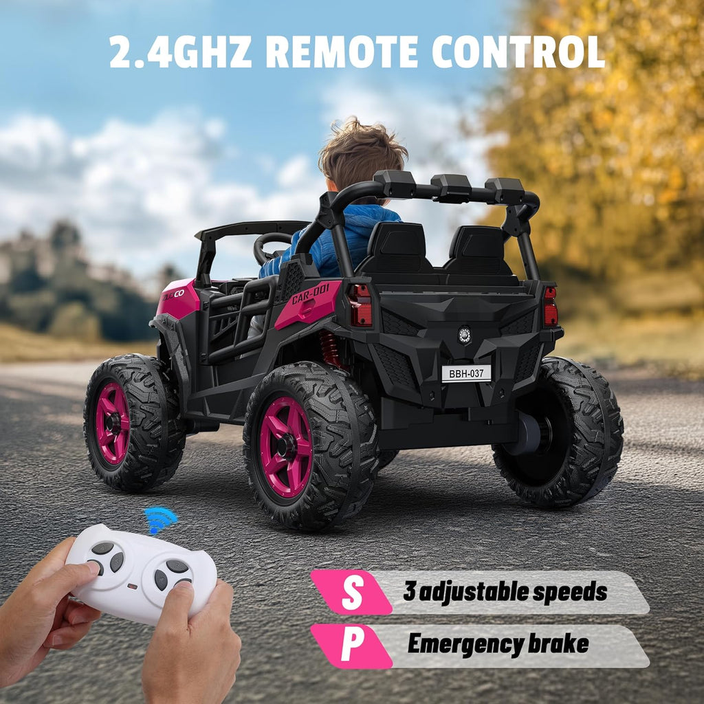 Pink all-terrain car travel electric toy truck wourant