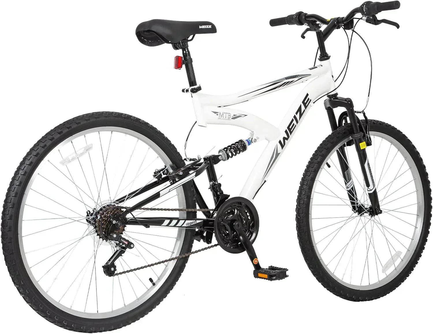 WEIZE Mountain Bike 26 27.5 inch Outdoor Hybrid Bikes 18-Speed High-Carbon Steel Full Suspension wourant