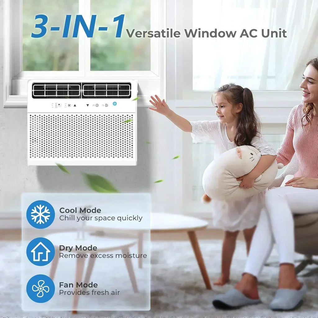 Antarctic Star U-Shaped Air Conditioner Window 12000BTU Ultra Quiet Window Air Conditioner Cools wourant