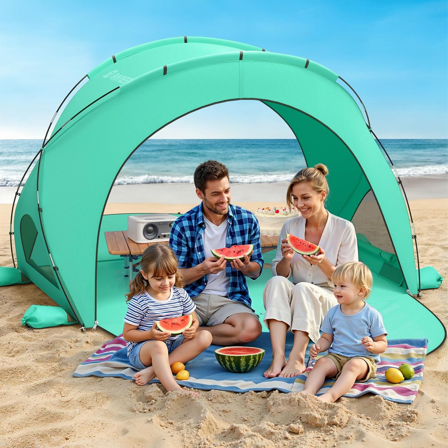 Beach Tent Sun Shelter Beach Shade Tent with UPF50+ UV Protection Beach Sun Shelter Beach Shade wourant