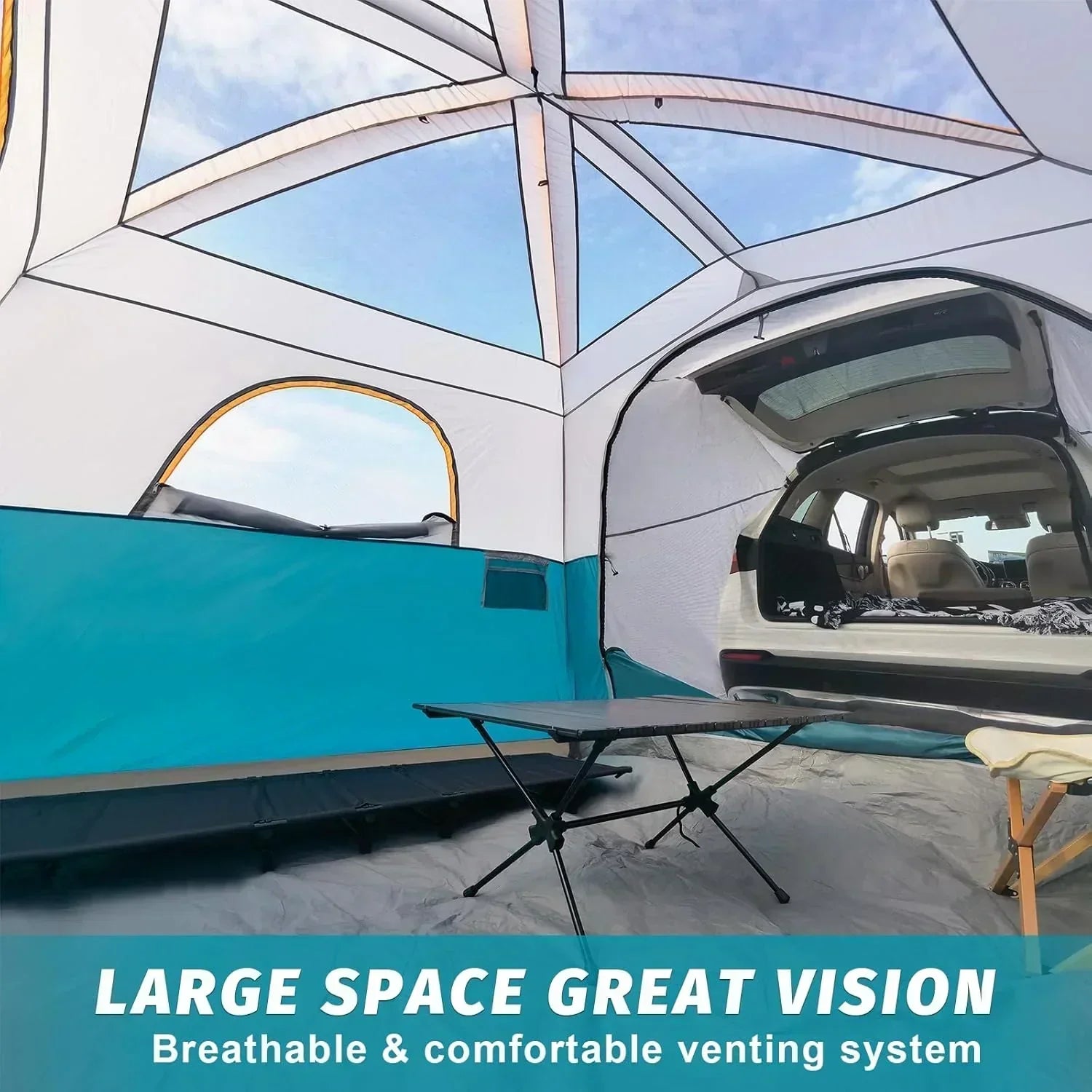 SUV Tent for Camping 6-Person SUV Tailgate Tent - Easy Set Up with Rainfly wourant