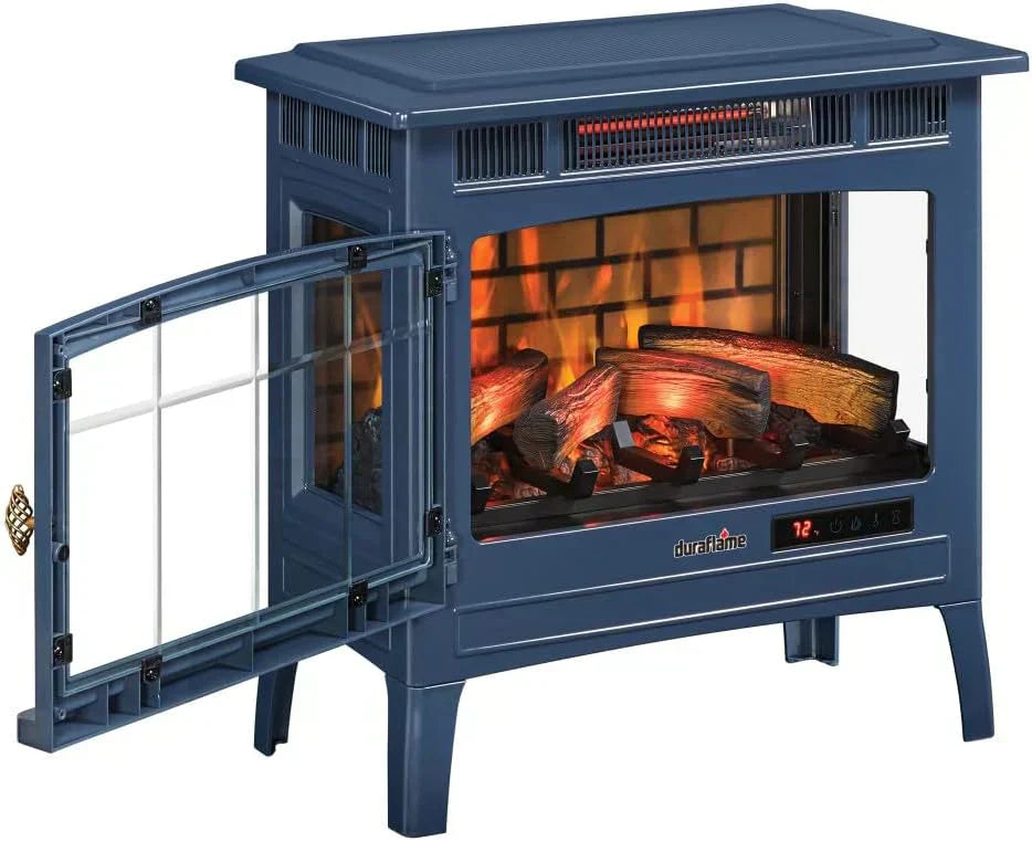 Freestanding Electric Fireplace Stove Heater with 3D Flame Effect for 1000 Sq. Ft wourant