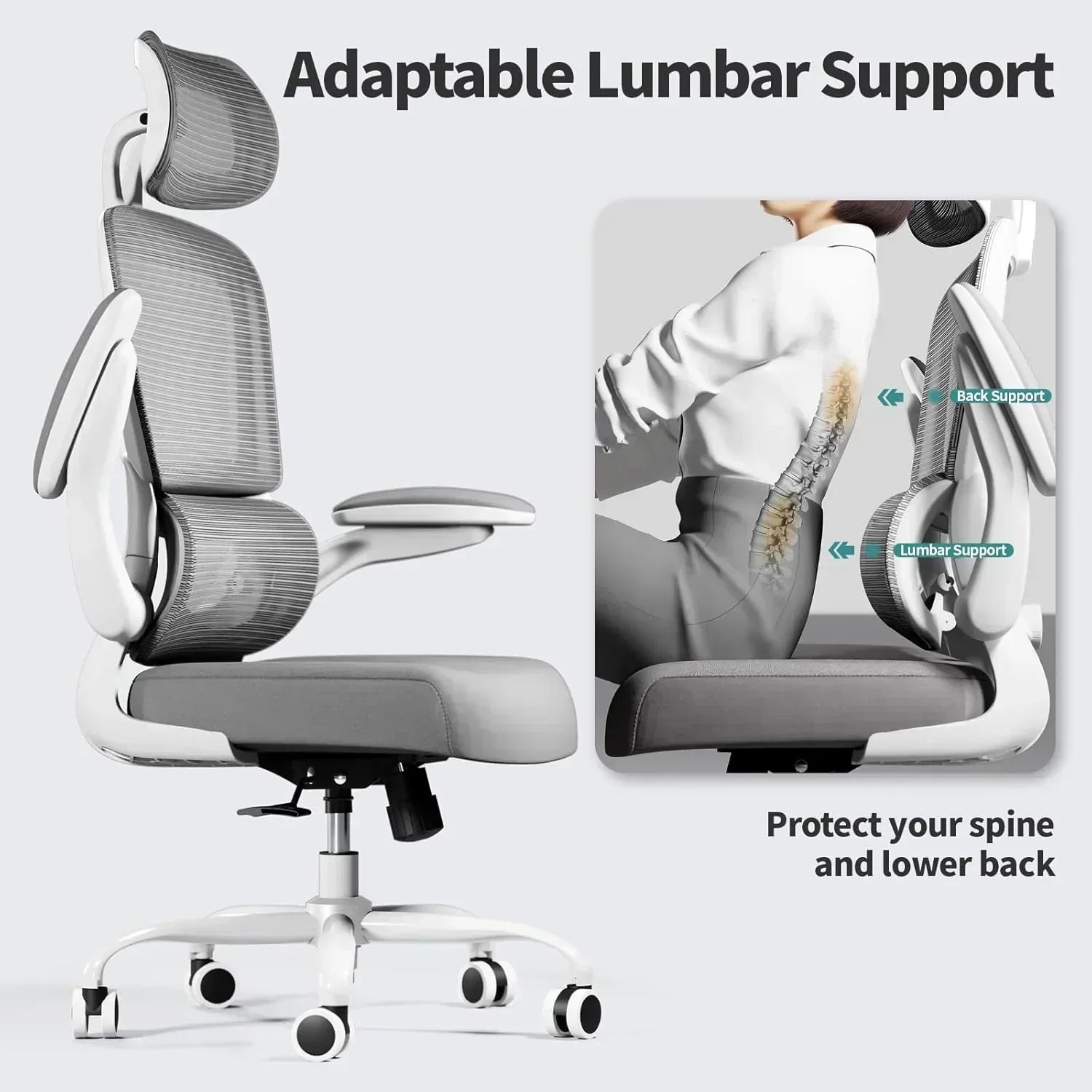 Office Chair Ergonomic Desk Chair 330 lbs Home Mesh Desk Chair Comfortable Gaming Chair wourant