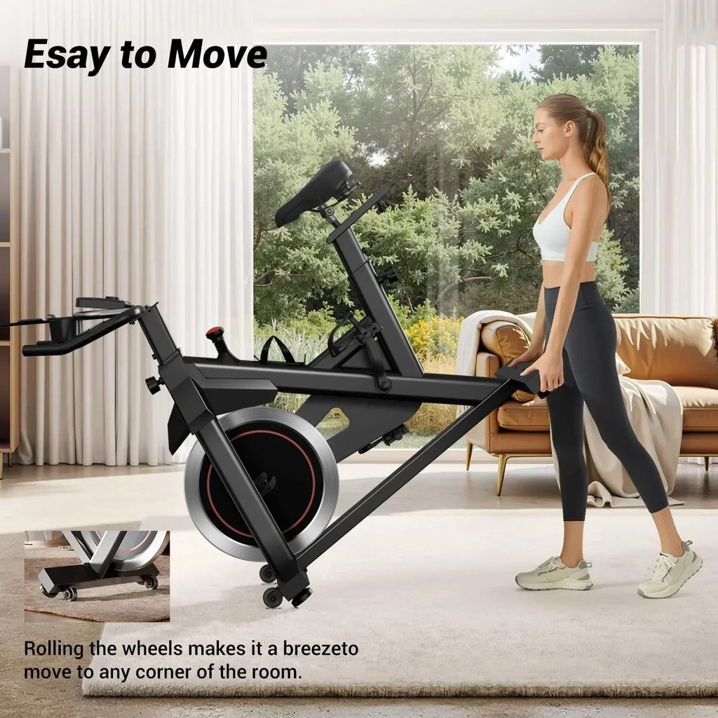 CURSOR FITNESS Exercise Bike Stationary Bikes 300 LBS Capacity Workout Bike Silent Belt Drive wourant