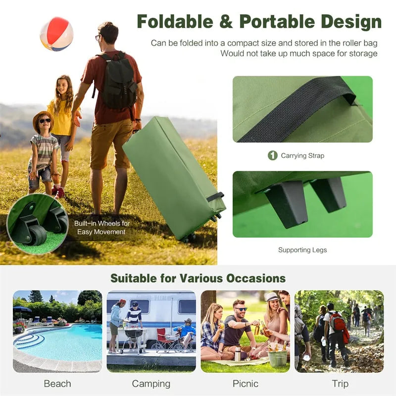 5-in-1 Tent Cot 2-Person Portable Outdoor Camping Tent Combo with Air Mattress Sleeping Bag wourant