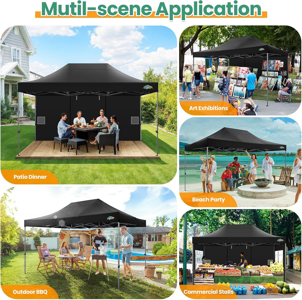COBIZI 10x20 Heavy Duty Pop up Canopy Tent 6 sidewalls Commercial Canopy Wedding Party Tents wourant