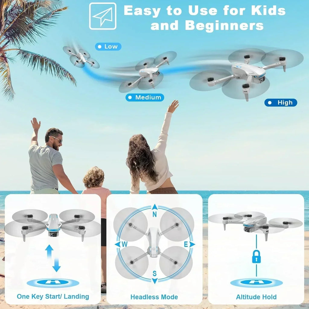 2K HD FPV Drone for Adults with Camera Altitude Hold Foldable and Portable wourant