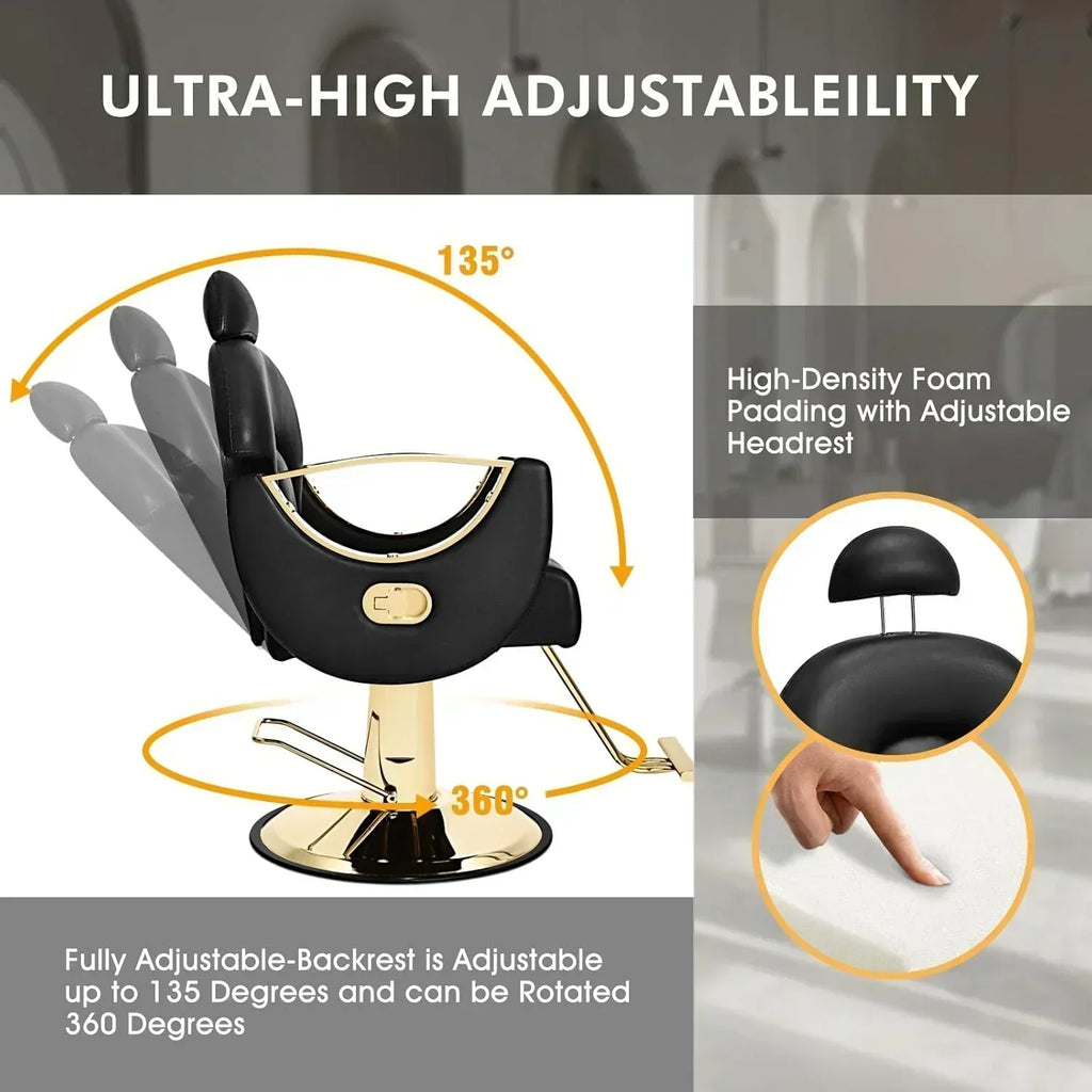 Artist Hand Salon Chair Reclining Barber Chair Oversized Hydraulic Pump Hair Salon Chair wourant