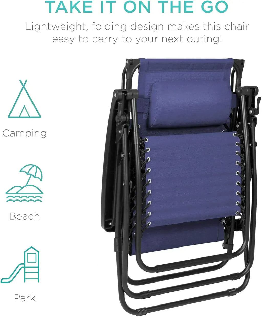 Best Choice Products Folding Zero Gravity Recliner Patio Lounge Chair Adjustable Canopy Shade wourant