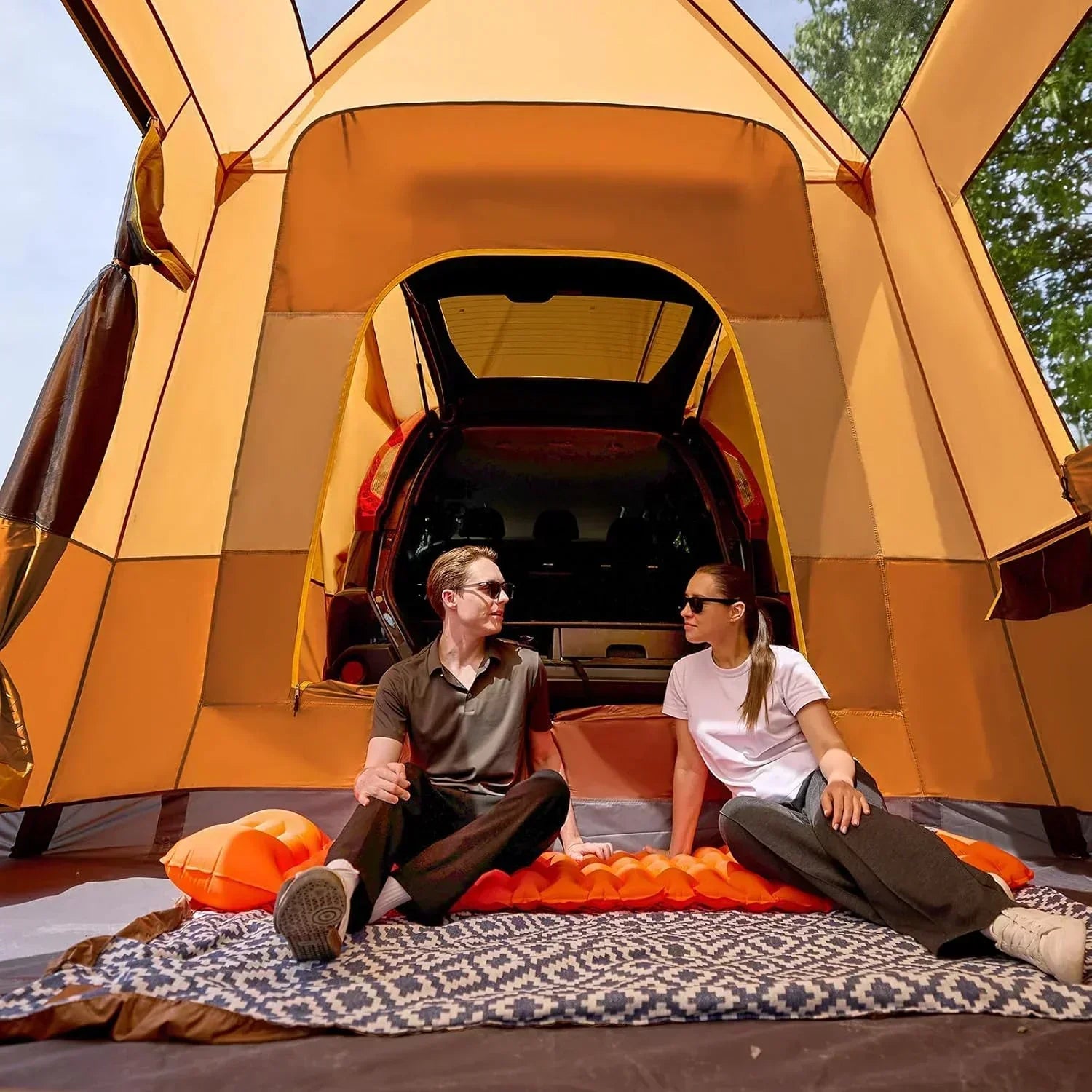 TIMBER RIDGE 5-9 Person SUV Tent with Screen Porch and Awning for Family Camping Weather Resistant wourant