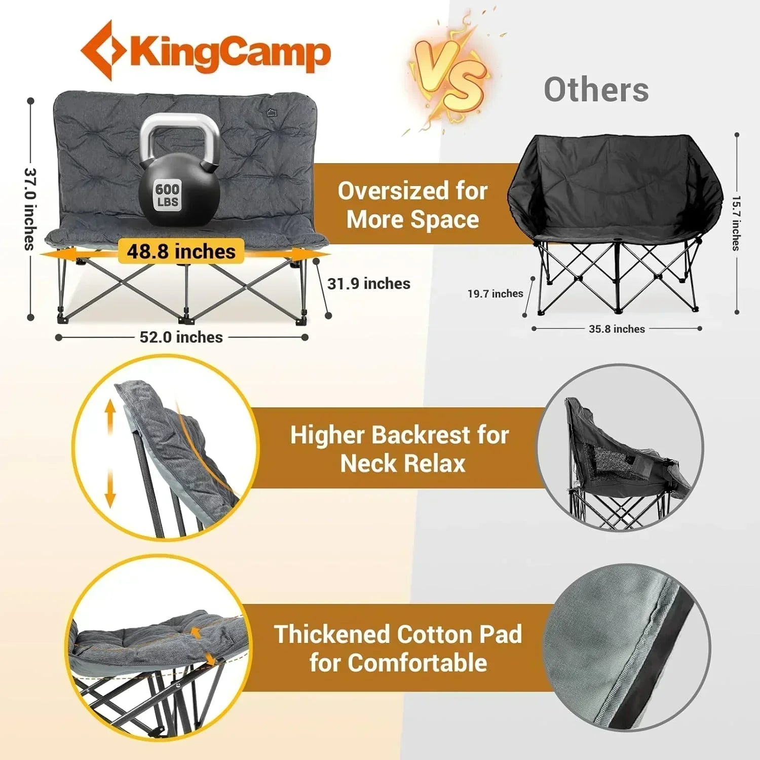 Butterfly chair extra large thick comfortable camping chair portable folding chair heavy duty seat wourant